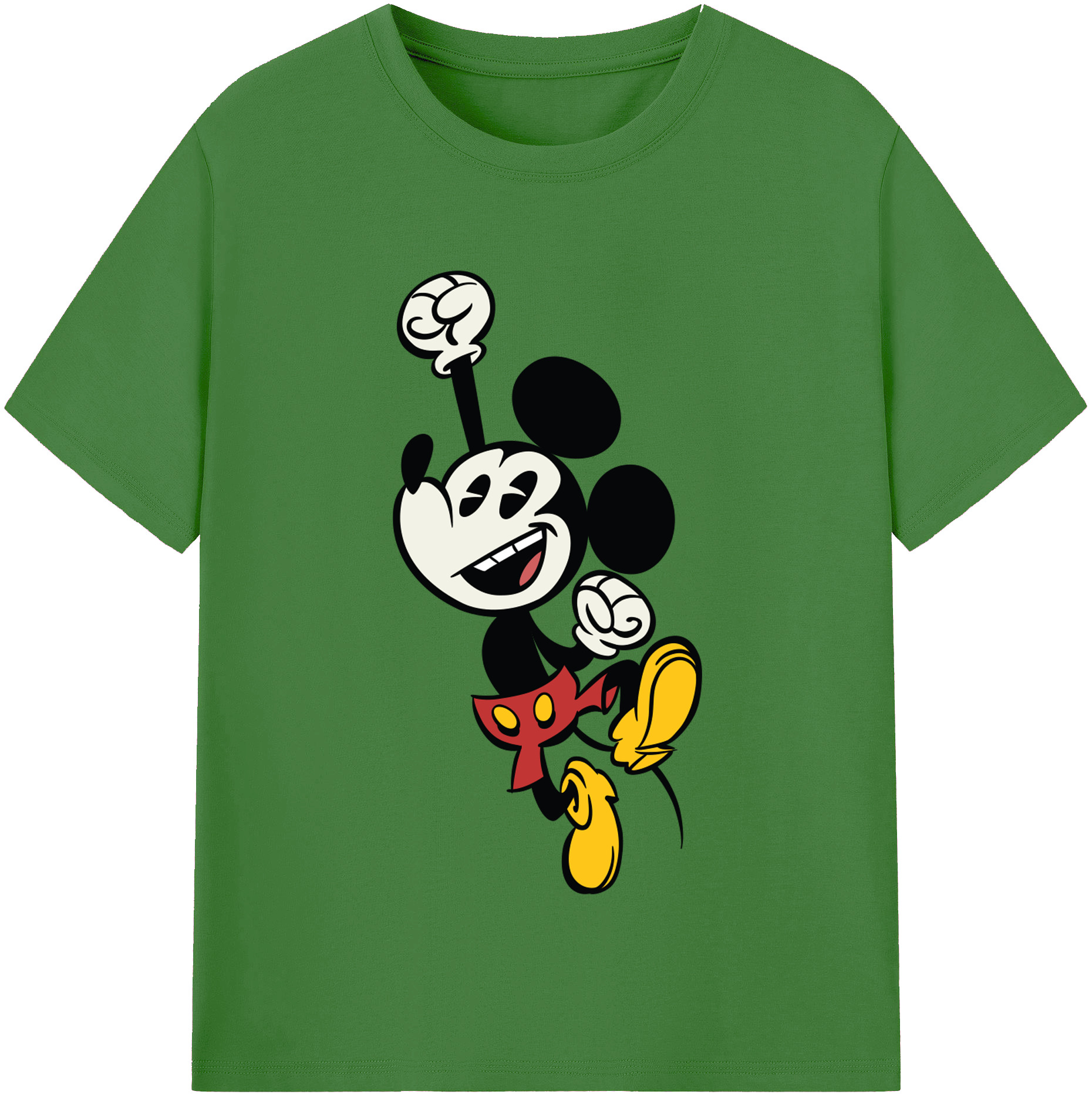 （画像用） ミッキーマウス Mickey Mouse レディースカジュアルプリントTシャツ（綿100％）